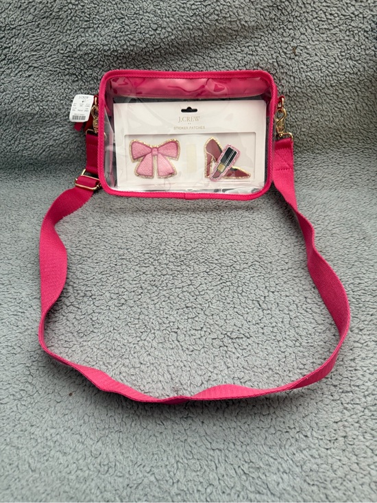 J. Crew Handbags - J. Crew Clear Crossbody Bag with Hot Pink Trim and Strap